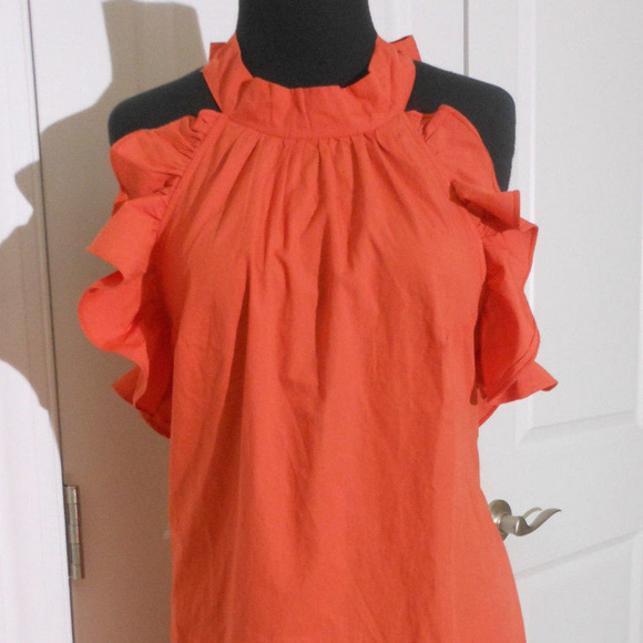 FREE PEOPLE Not So Sweet Halter Mini Dress M CORAL - Picture 2 of 8
